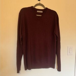 NEW Icebreaker Mens 100% Wool V Neck Sweater Size Large Maroon Red NWOT